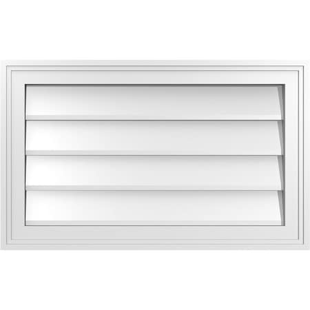 Ekena Millwork Vertical Surface Mount PVC Gable Vnt: Non-Functional, w/2"W x 1-1/2"H, Brickmould Frame, 26"W x 16"H GVPVE26X1602SN